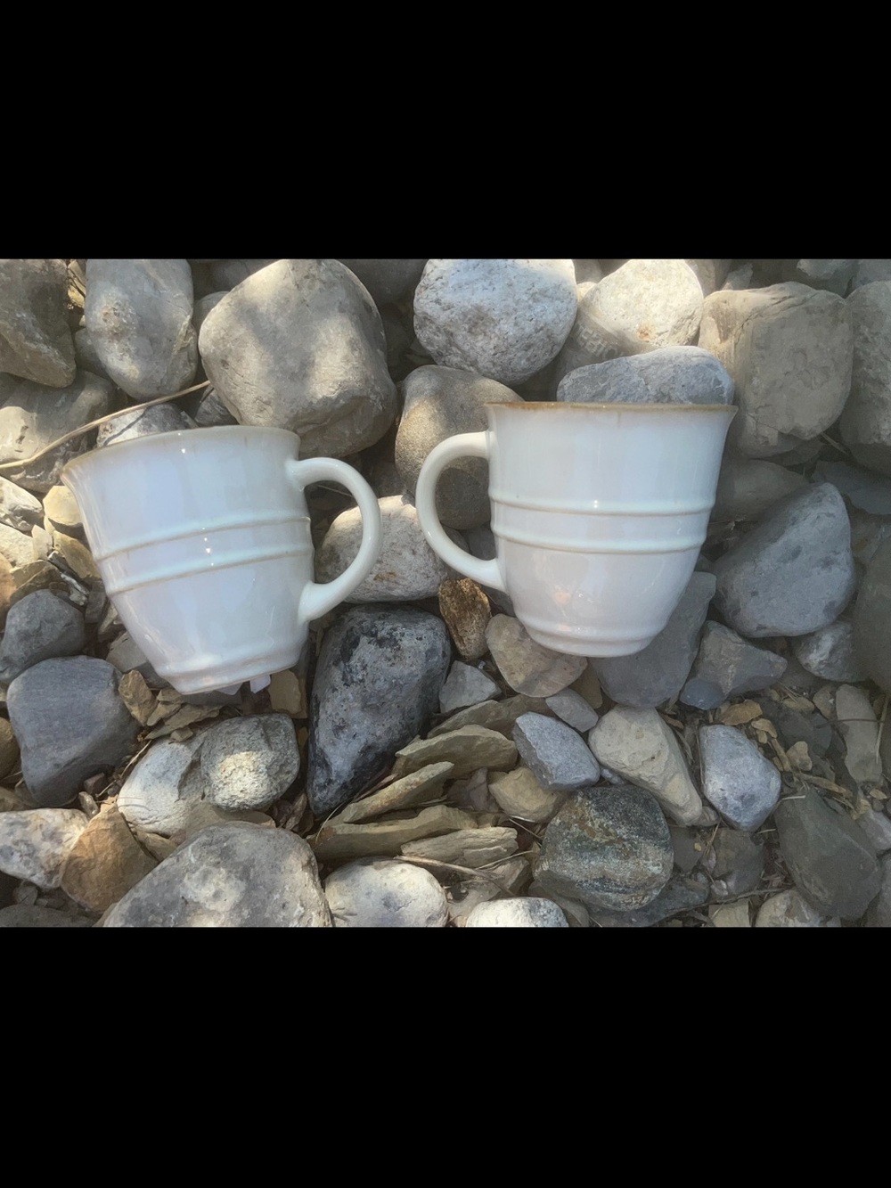 VTG Oversized barrel mugs handcrafted Pottery Coffee Mugs - Set of 2 - Picture 1 of 6